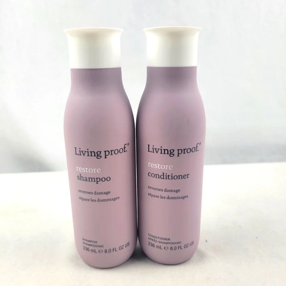 NWT Living Proof restore shampoo and conditioner reverses damage 8 fl oz each